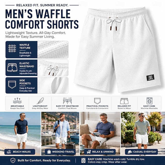 【🎉 Summer Best-Seller】Men's Waffle-Knit Shorts