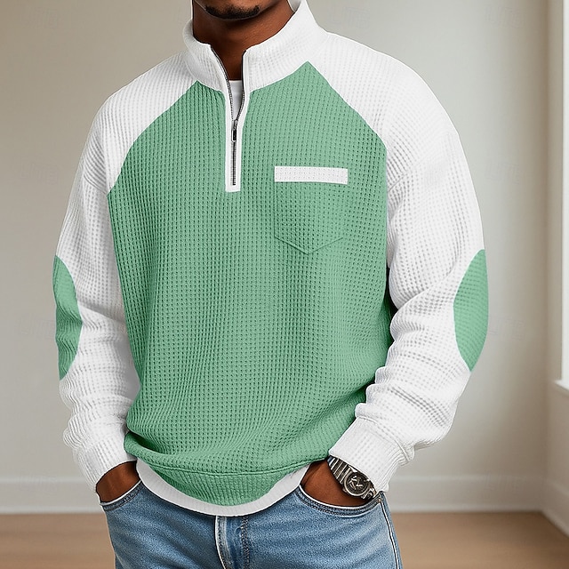【🎉 Summer Bestseller】Men's Waffle-Knit Polo Shirt