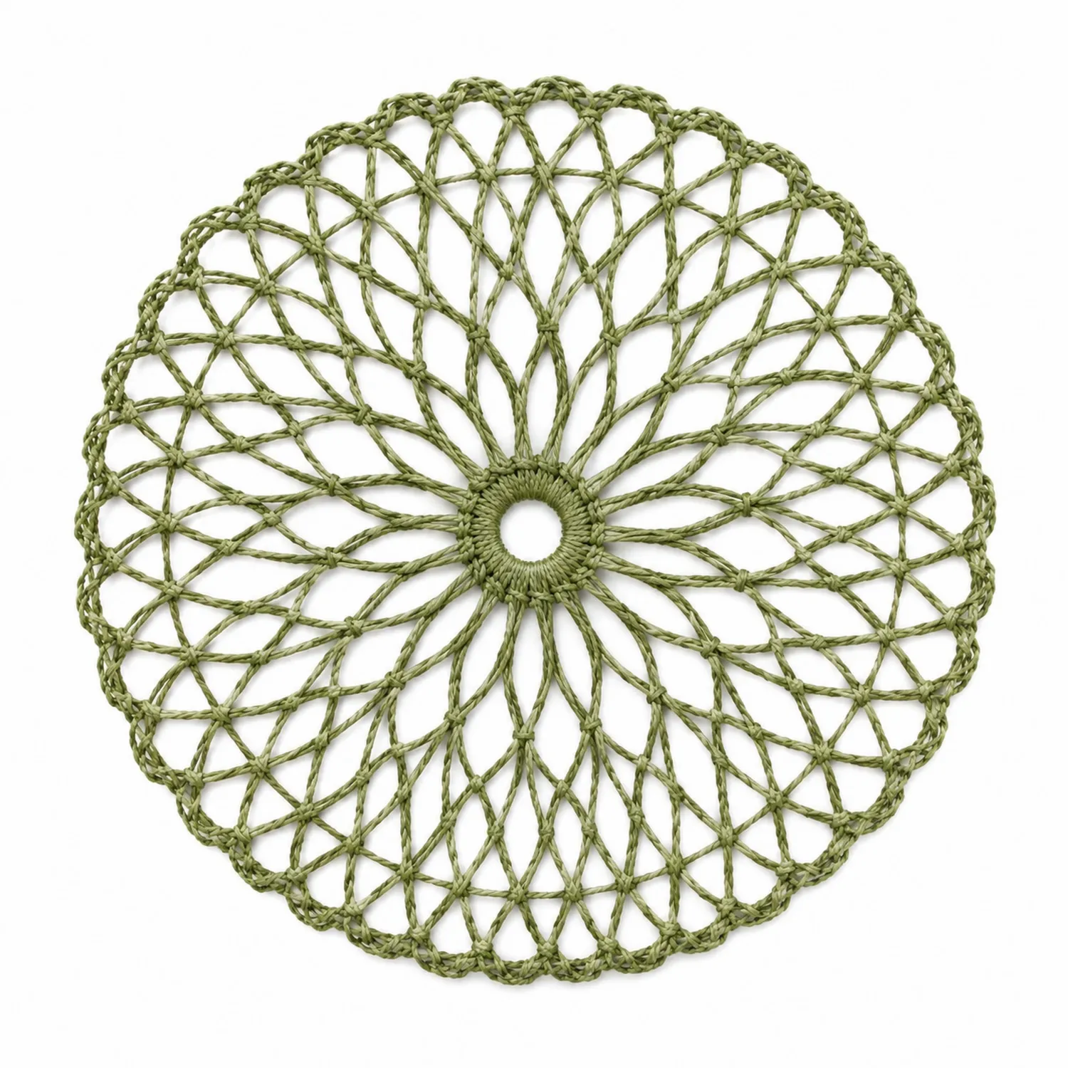 Posavasos Redondo Verde Tejido a Mano