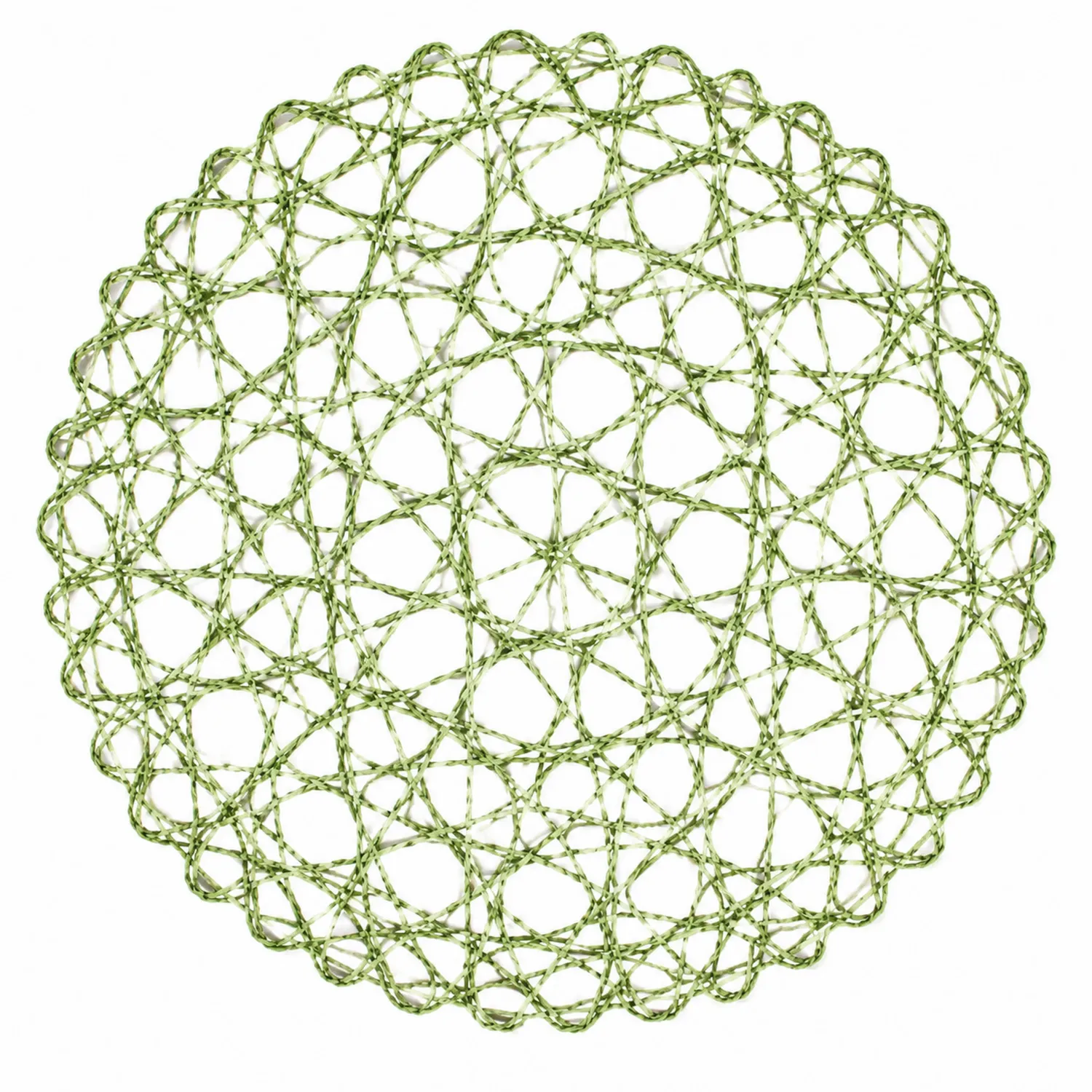 Portavasos redondo tejido verde, 38 cm