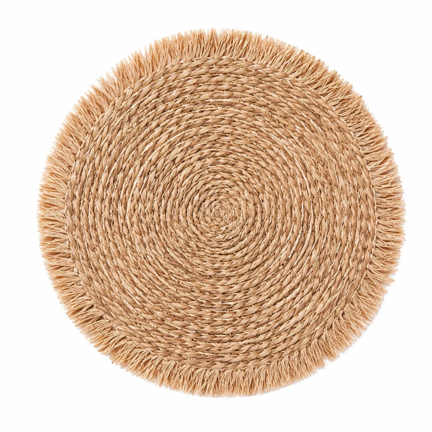 Individual Redondo Tejido Beige 38 cm