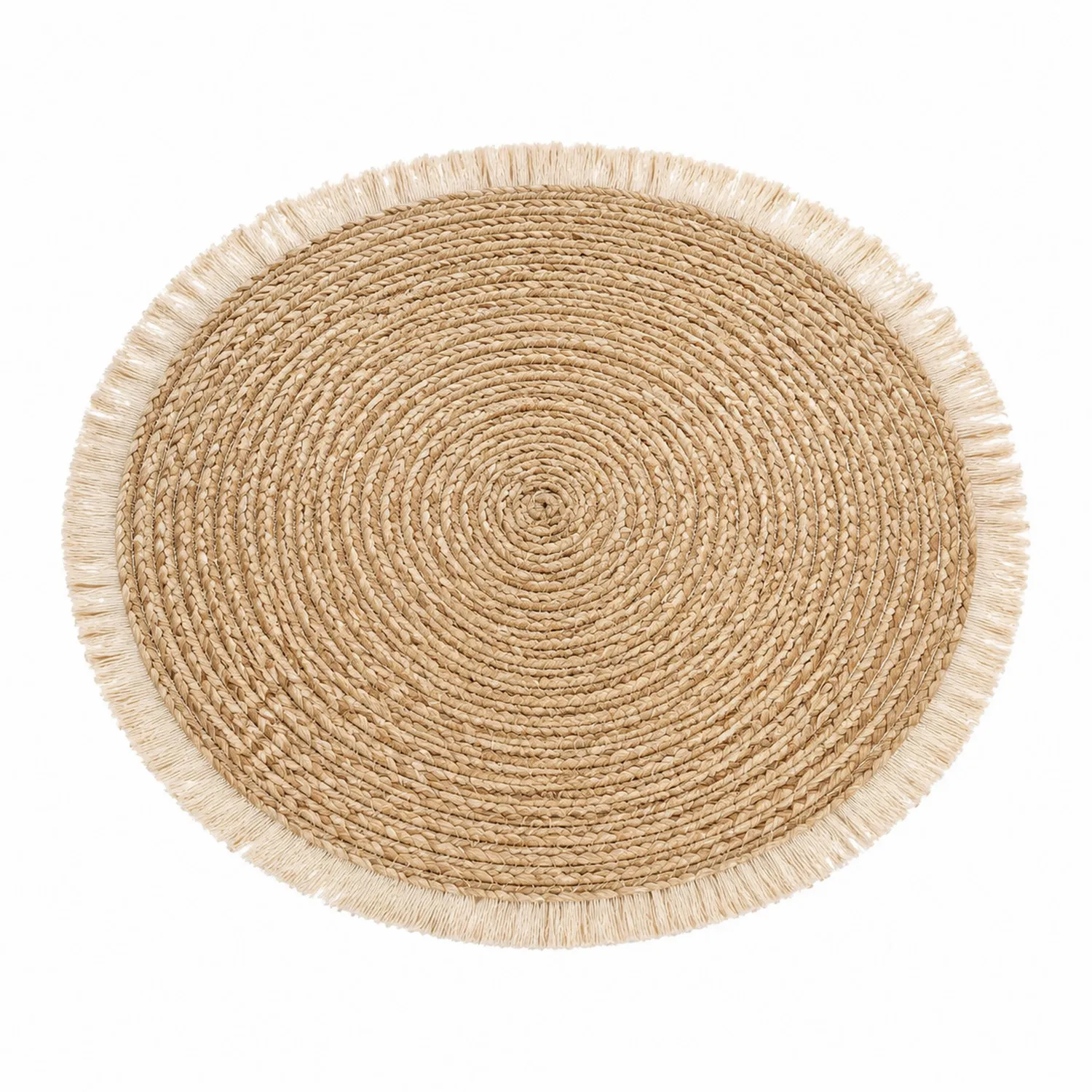 Alfombra Redonda de Yute Natural Beige, 150 cm