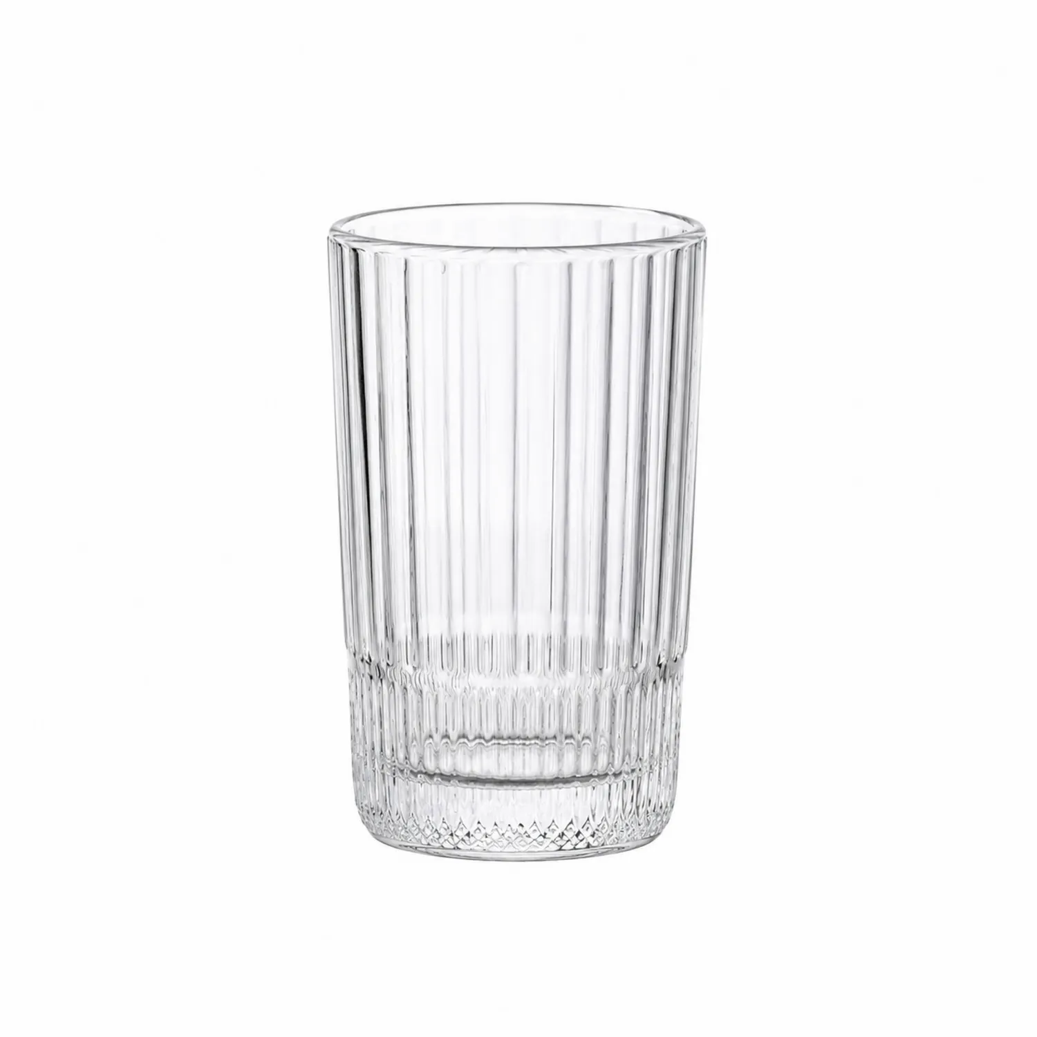Vaso de vidrio estriado transparente 250ml