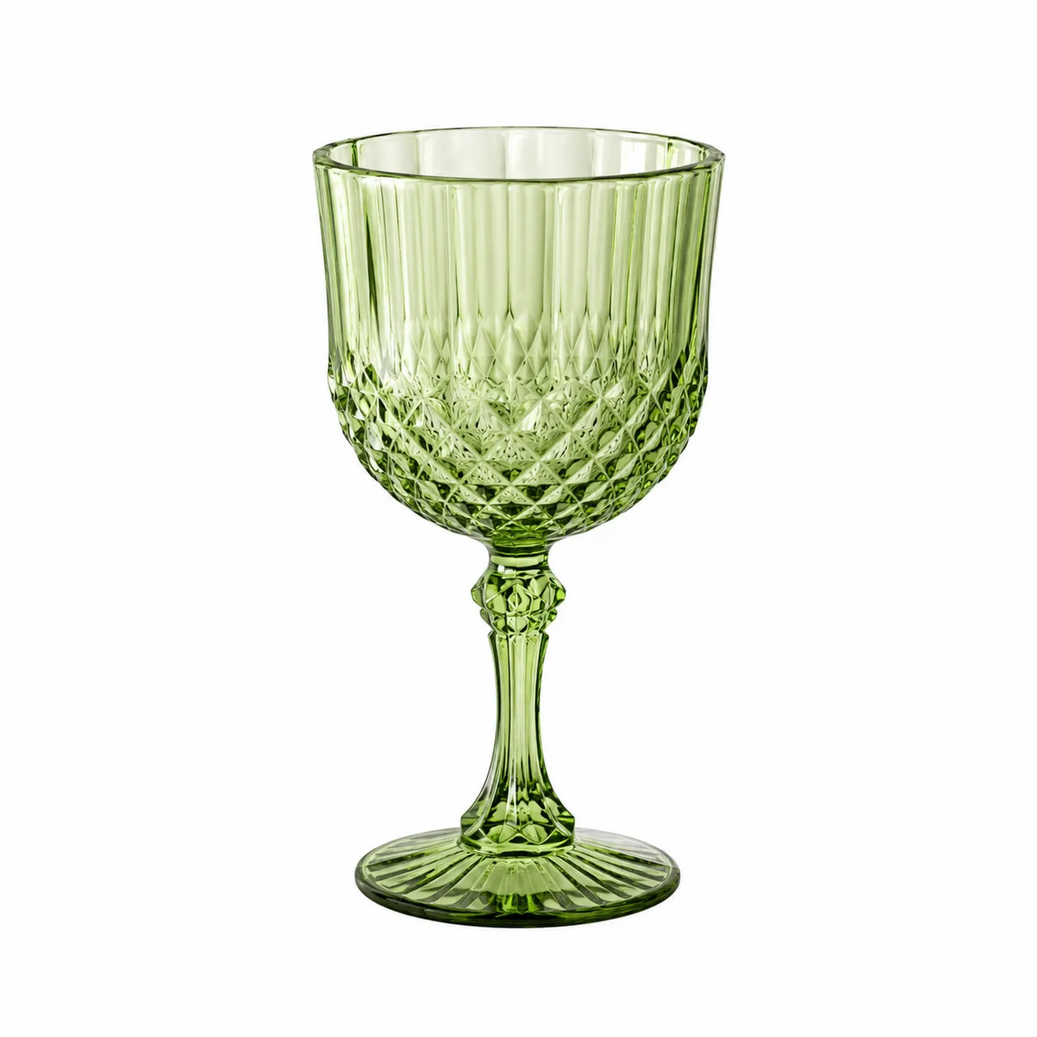 Copa de Vidrio Verde Relieve Elegante 250ml