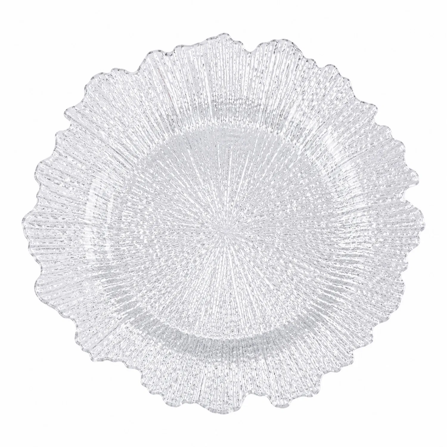 Plato Decorativo Circular de Cristal Transparente