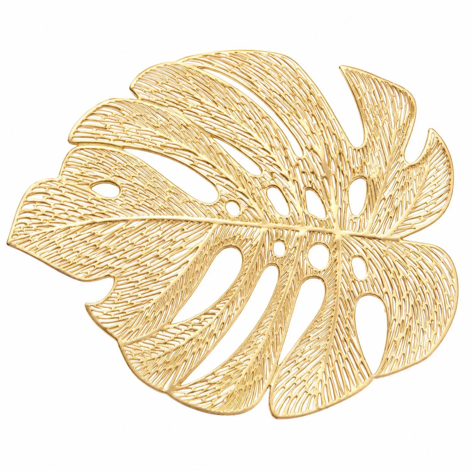 Salvamanteles Decorativo Hoja de Monstera Dorado 40x30 cm