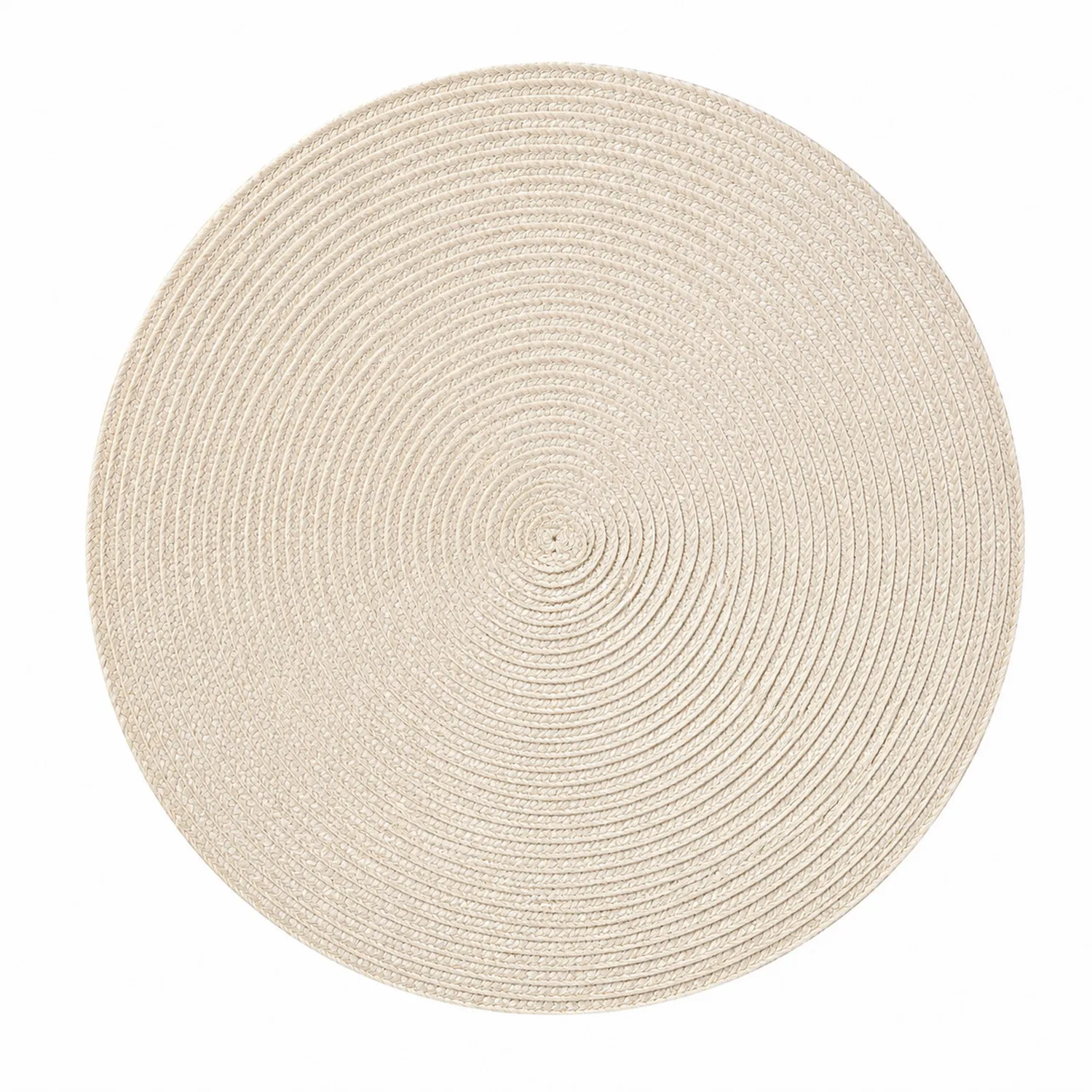Mantel Individual Redondo Beige, Resistente al Calor, 38 cm