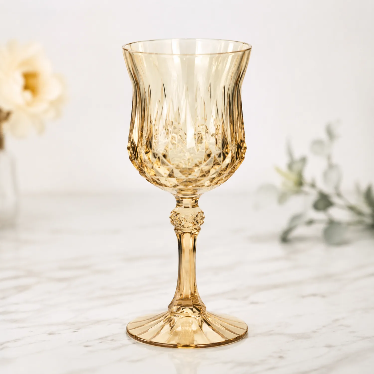 Copa de Cristal Tallada Ámbar para Vino 200 ml