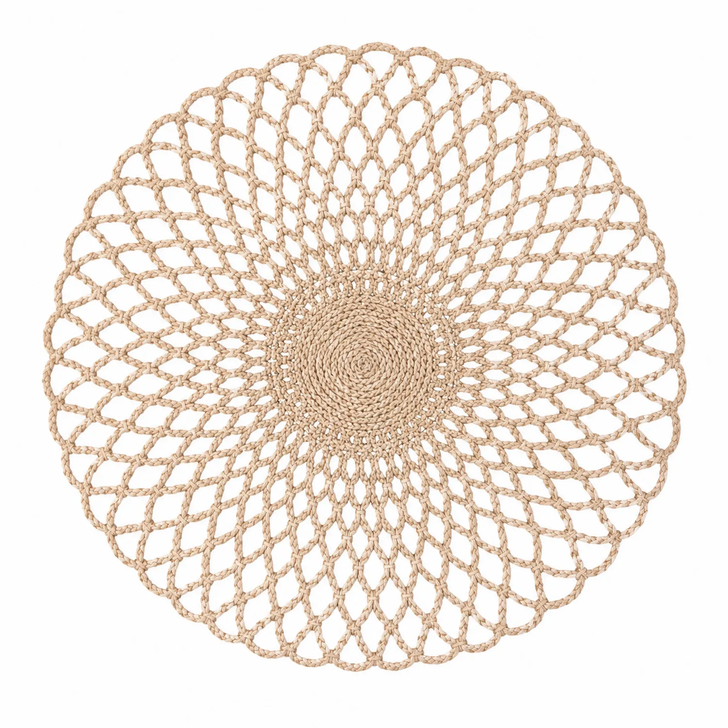 Mantel Individual Redondo de Yute Beige 38 cm
