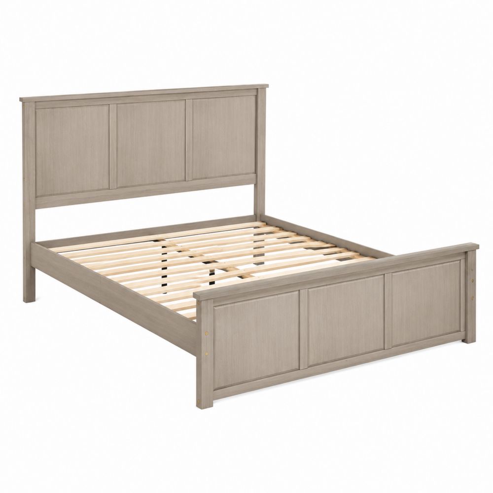 Cama de madera maciza gris 200x160 cm
