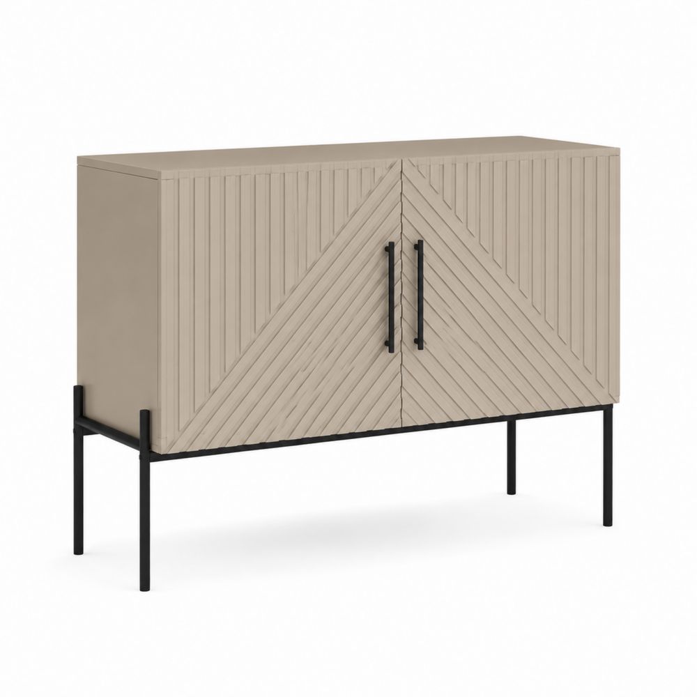 Aparador de madera con diseño geométrico 120x40x80 cm Beige