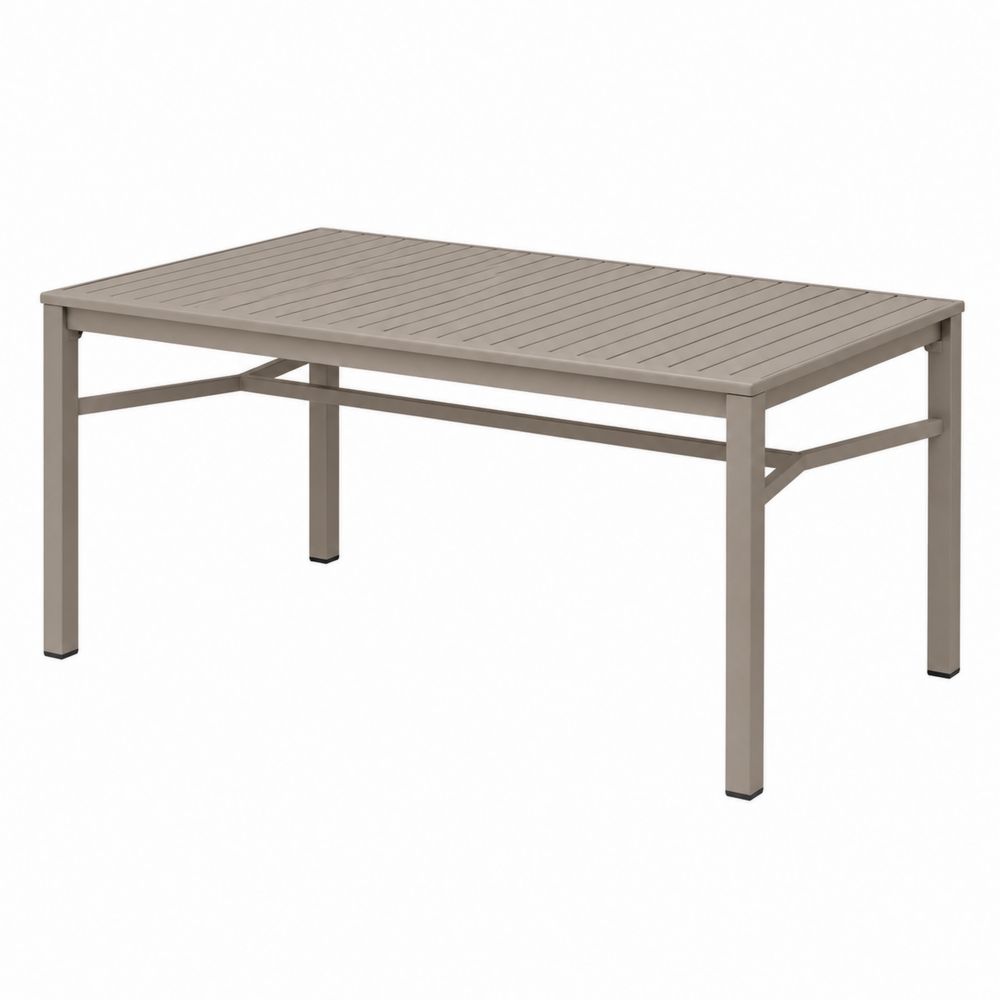 Mesa de comedor de metal para exterior 150x90x75 cm Beige