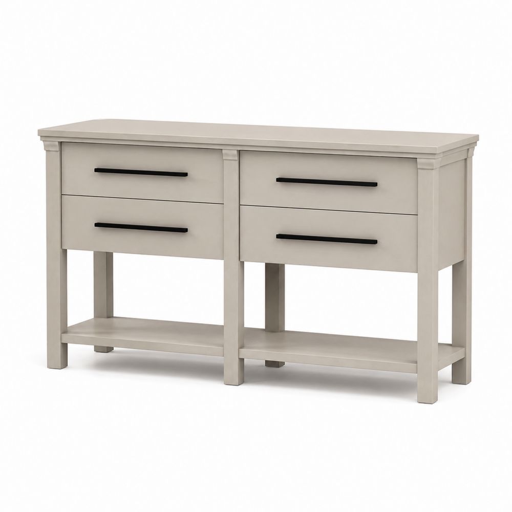 Aparador de Madera con 4 Cajones 140x40x80 cm Beige