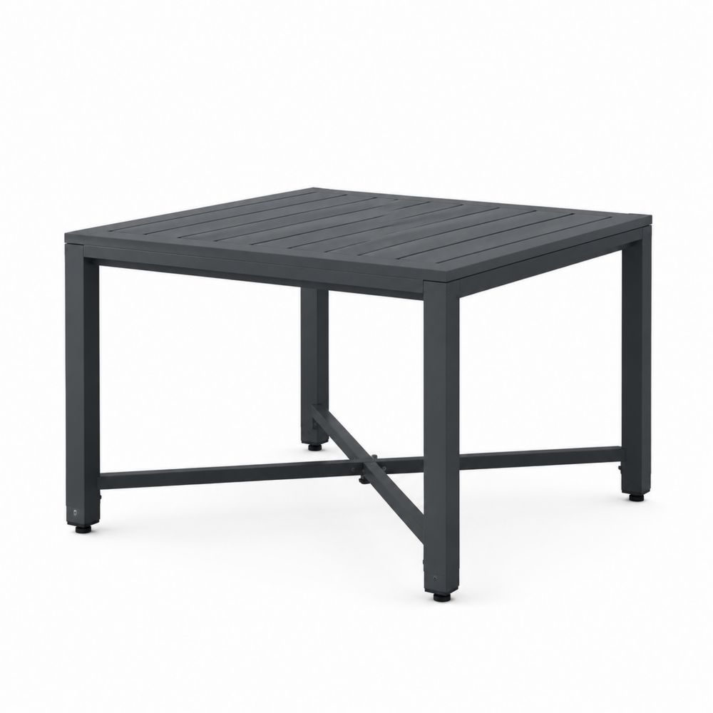 Mesa cuadrada de metal para exterior 90x90 cm Gris