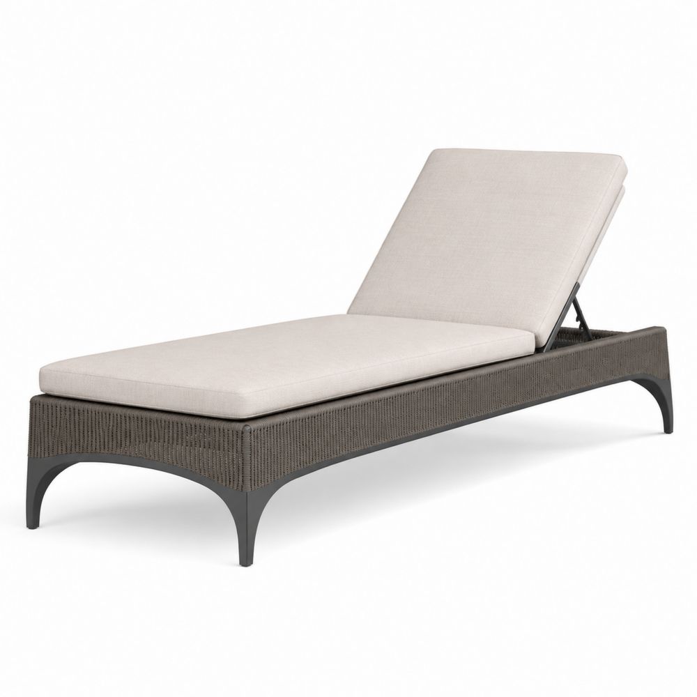 Tumbona de Aluminio y Ratán 200x65x35 cm Beige/Gris Oscuro