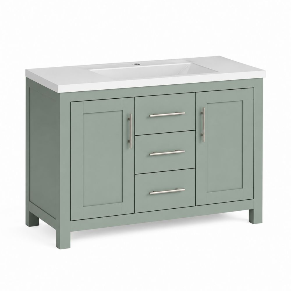Mueble de baño con lavabo rectangular 80x45x80 cm Madera MDF Verde