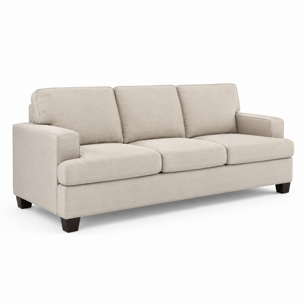Sofá de 3 plazas de lino beige 200 cm