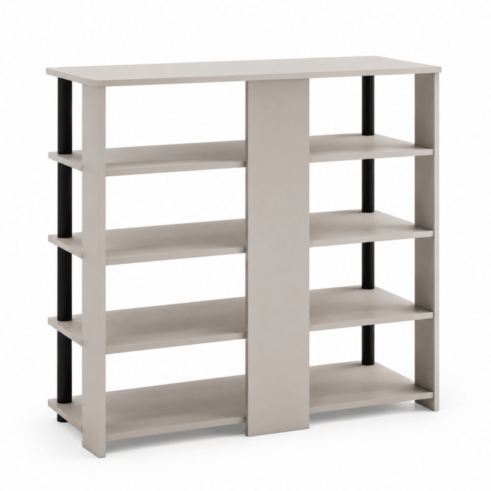 Estantería zapatero de MDF y metal gris 80x30x90 cm