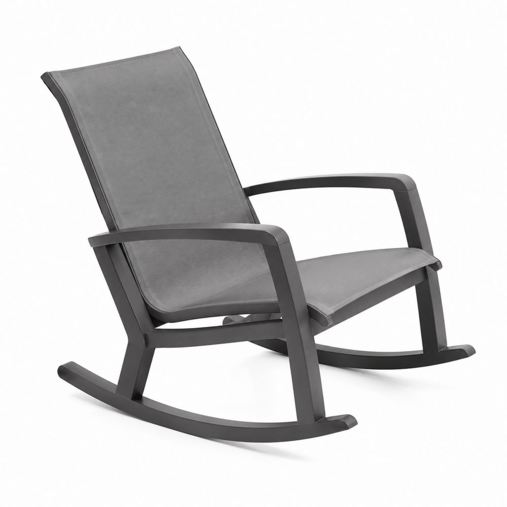 Mecedora de Aluminio y Textileno Gris