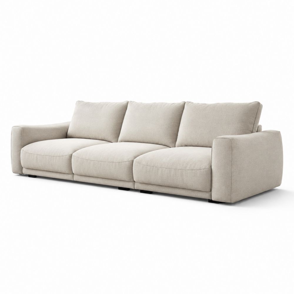 Sofá de 3 plazas tela poliéster Beige