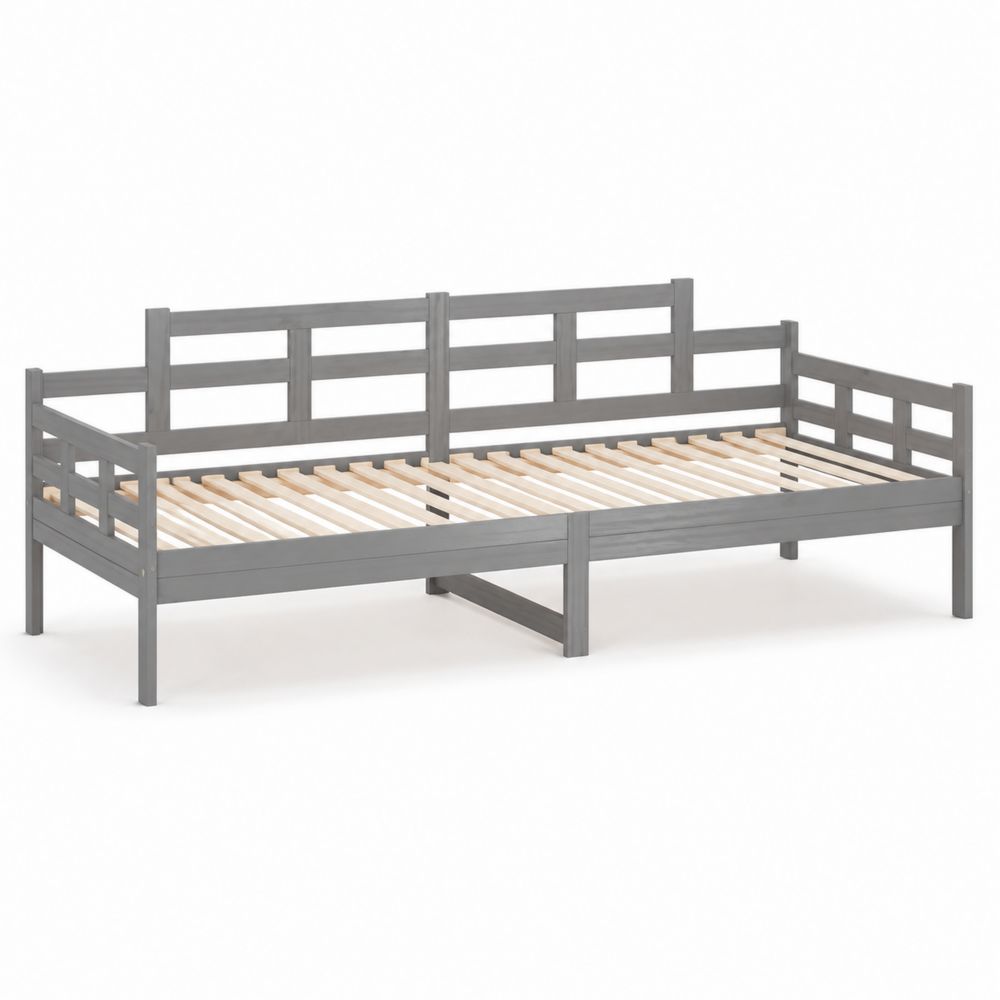 Cama Diván de Madera de Pino 200x90 cm Gris