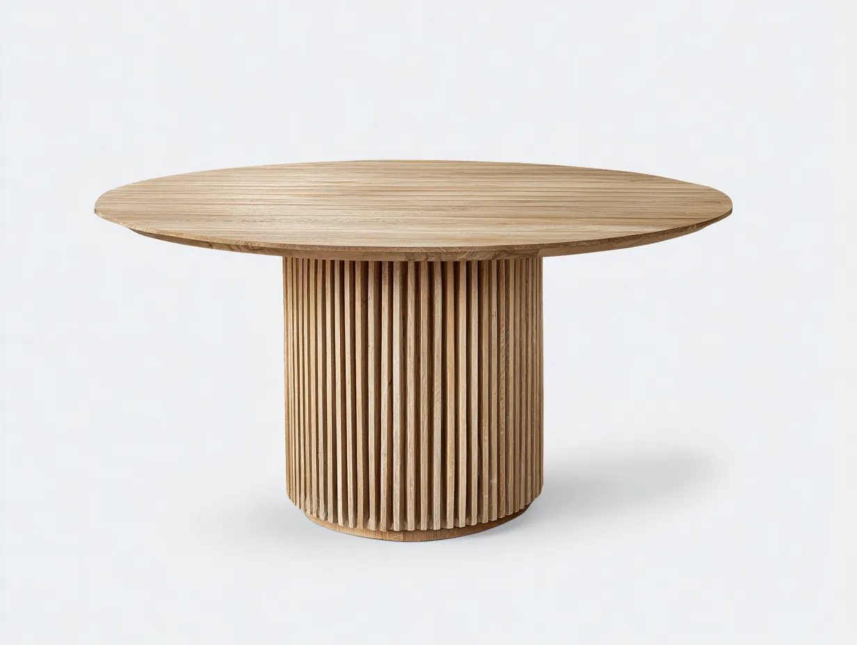 Mesas de jardín mesa redonda madera maciza 120x120x75 cm - marrón - diseño moderno-Danaiaroom