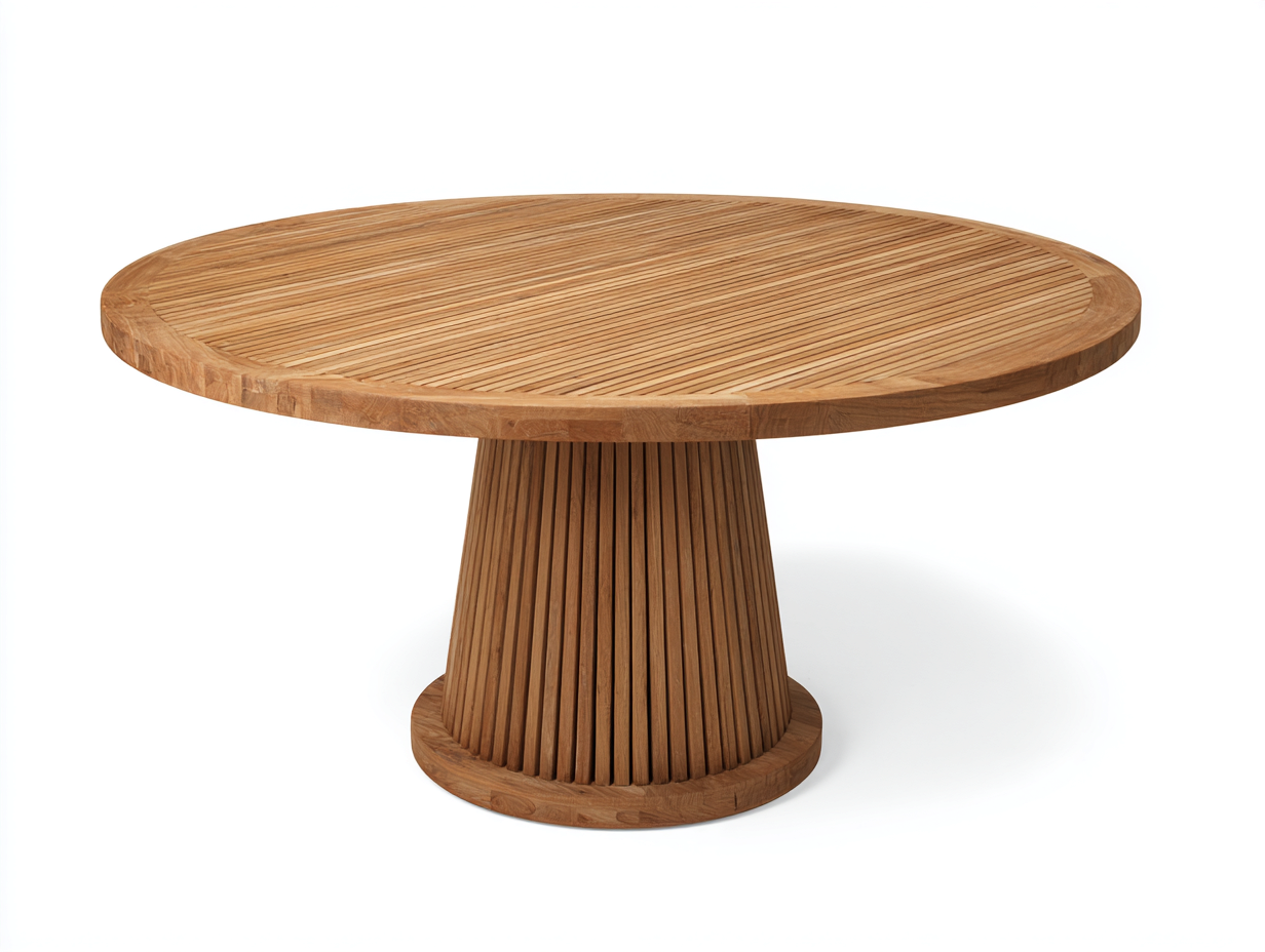 Mesas de jardín mesa redonda madera maciza 120x120x75 cm marrón moderno resistente-Danaiaroom
