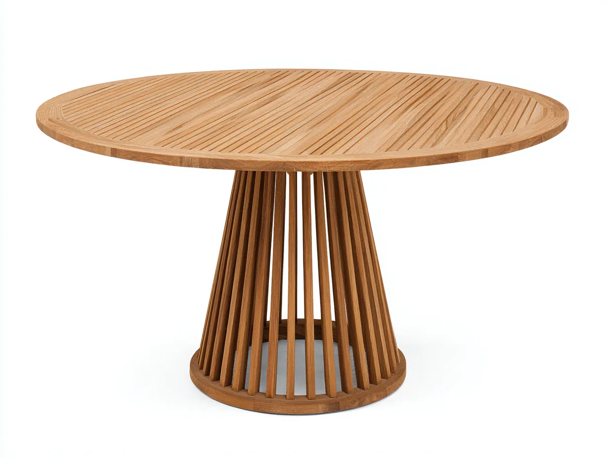 Mesas de jardín mesa redonda madera maciza 130x130x75 cm - marrón - diseño moderno-Danaiaroom