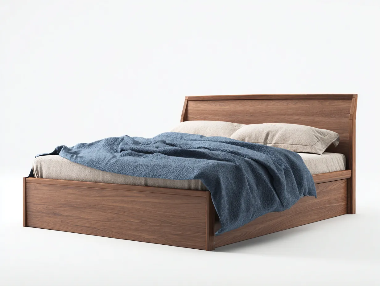 Camas dobles cama matrimonial madera maciza color marrón oscuro 200x160x95 cm para dormitorio - estilo moderno-Danaiaroom