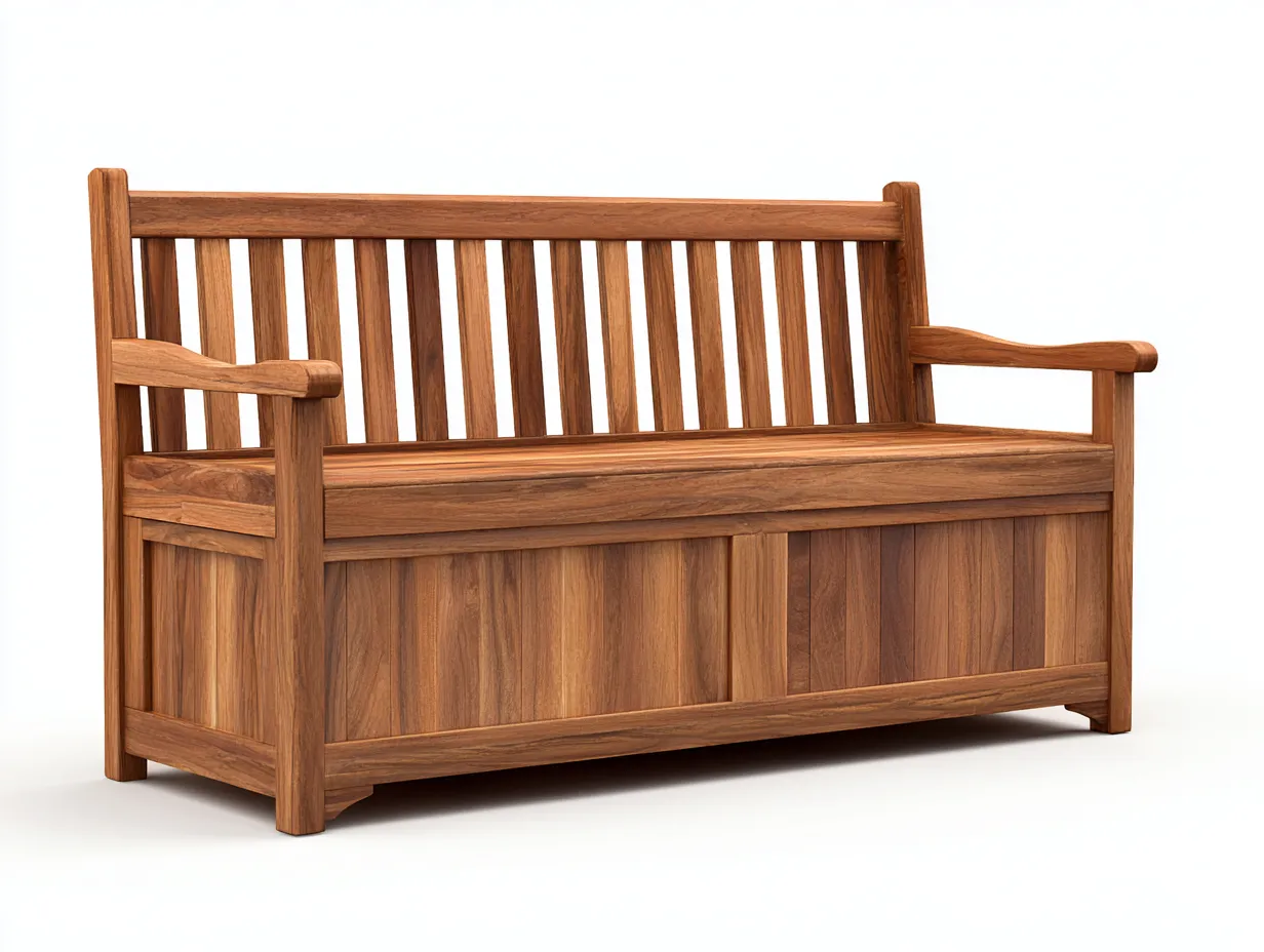 Bancos de jardín banco de madera maciza 150x60x90 cm - marrón - con almacenamiento-Danaiaroom