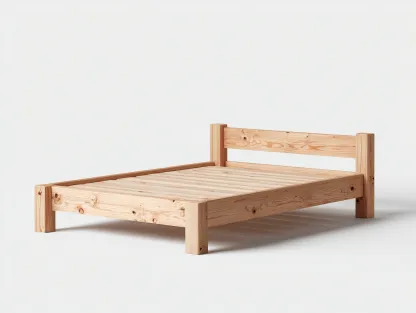 Camas dobles cama doble madera maciza 200x140x90 cm - marrón - diseño minimalista-Danaiaroom