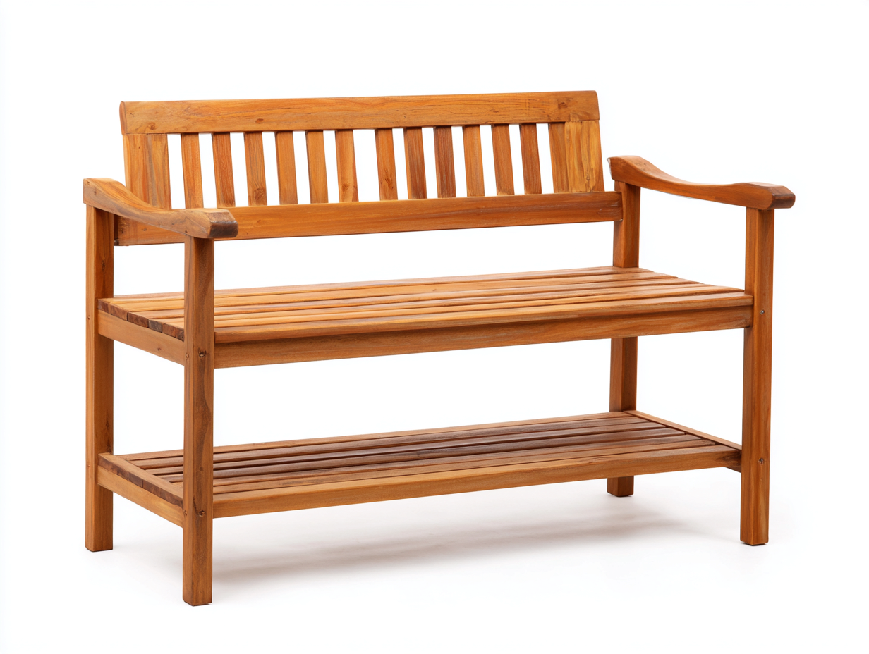 Bancos de jardín banco madera maciza 110x55x85 cm marrón clásico con estante inferior-Danaiaroom