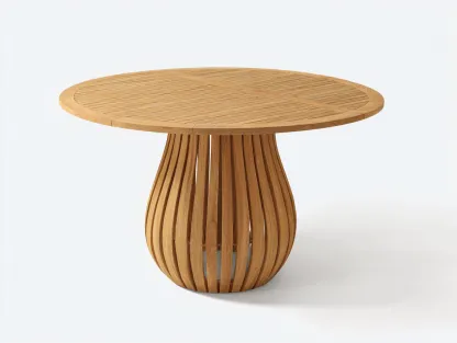 Mesas de jardín mesa redonda madera maciza 130x130x75 cm natural moderno diseño abierto-Danaiaroom