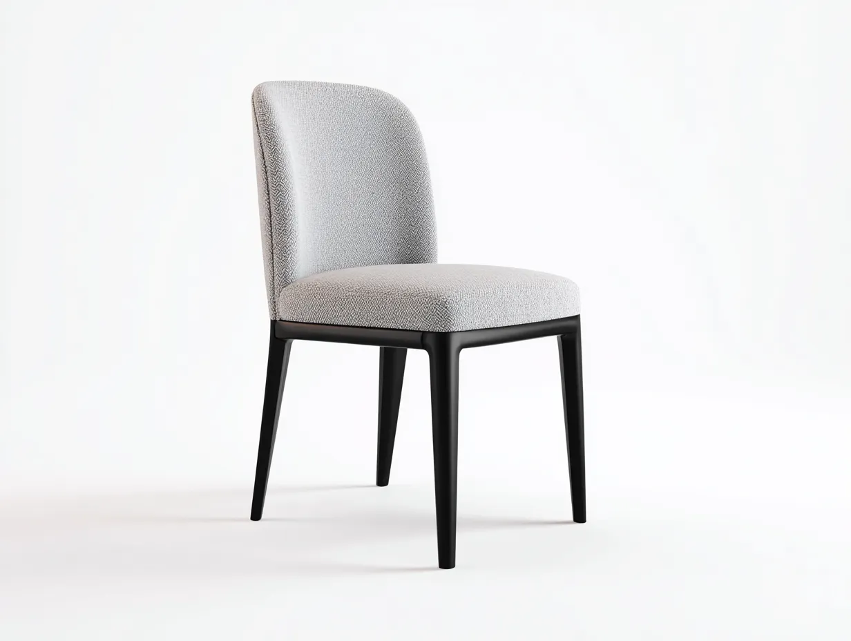 Silla de comedor 50x58x86 cm - tela y madera - gris claro y negro - para comedor - con estructura contemporánea-Vilinzihome