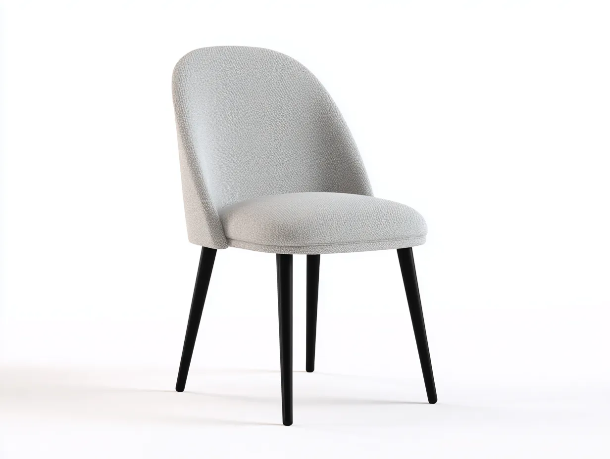 Silla de comedor 49x57x83 cm - tela y metal - beige claro y negro - para comedor - con respaldo curvo suave-Vilinzihome