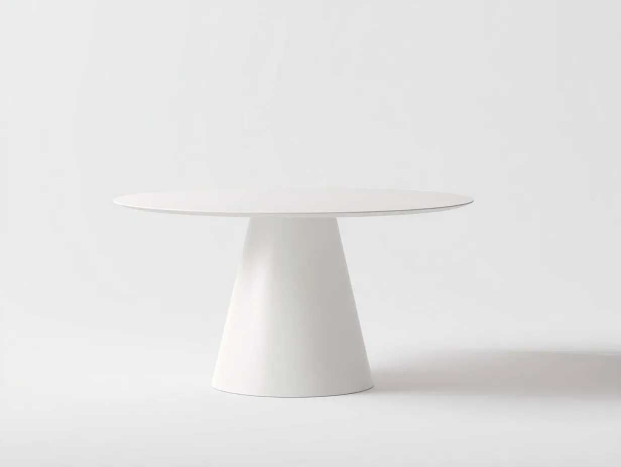 Mesa de comedor 110x110x74 cm - blanco mate - pedestal central - para comedor - diseño redondo actual-Vilinzihome