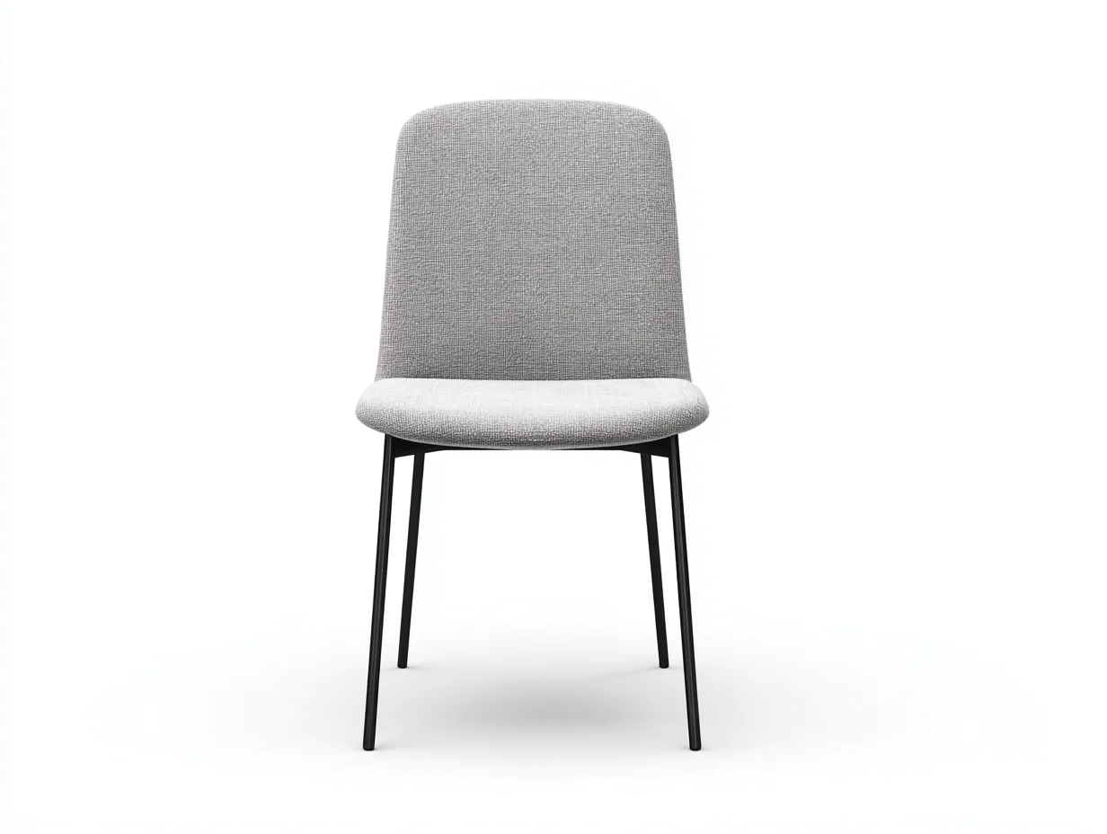 Silla de comedor 47x55x83 cm - tela y metal - gris claro y negro - para comedor - con líneas ligeras-Vilinzihome