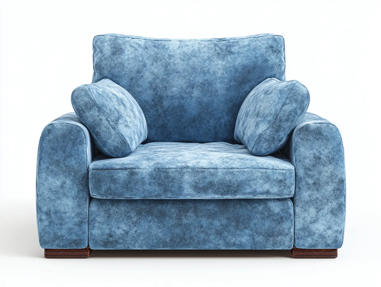Sillón 104x94x85 cm - terciopelo azul hielo - asiento profundo - para salón-Vilinzihome