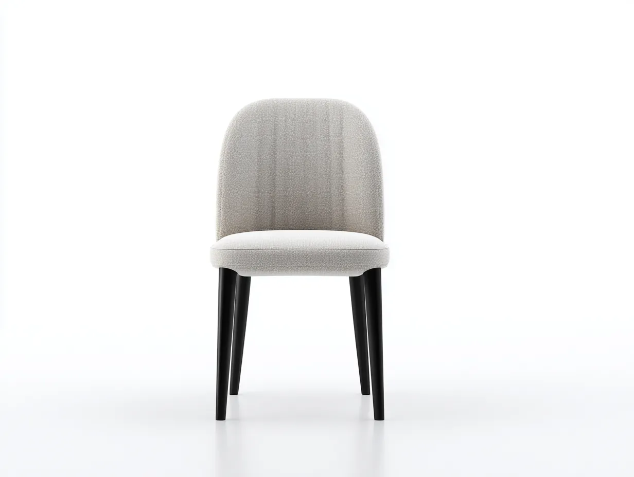Silla de comedor 47x57x84 cm - tela y metal - beige claro y negro - para comedor - con respaldo envolvente moderno-Vilinzihome