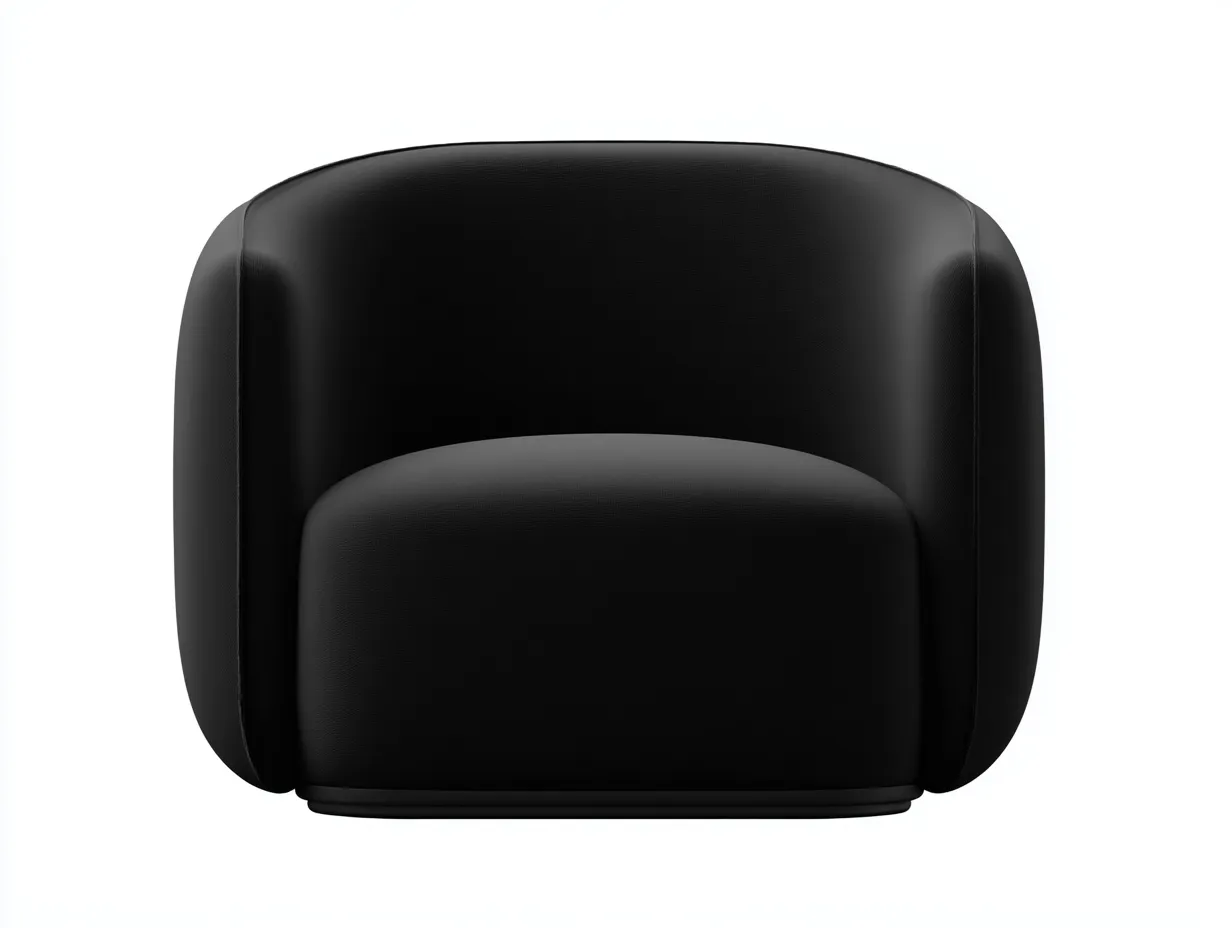 Sillón 90x84x75 cm - acabado negro liso - base giratoria - para salón-Vilinzihome