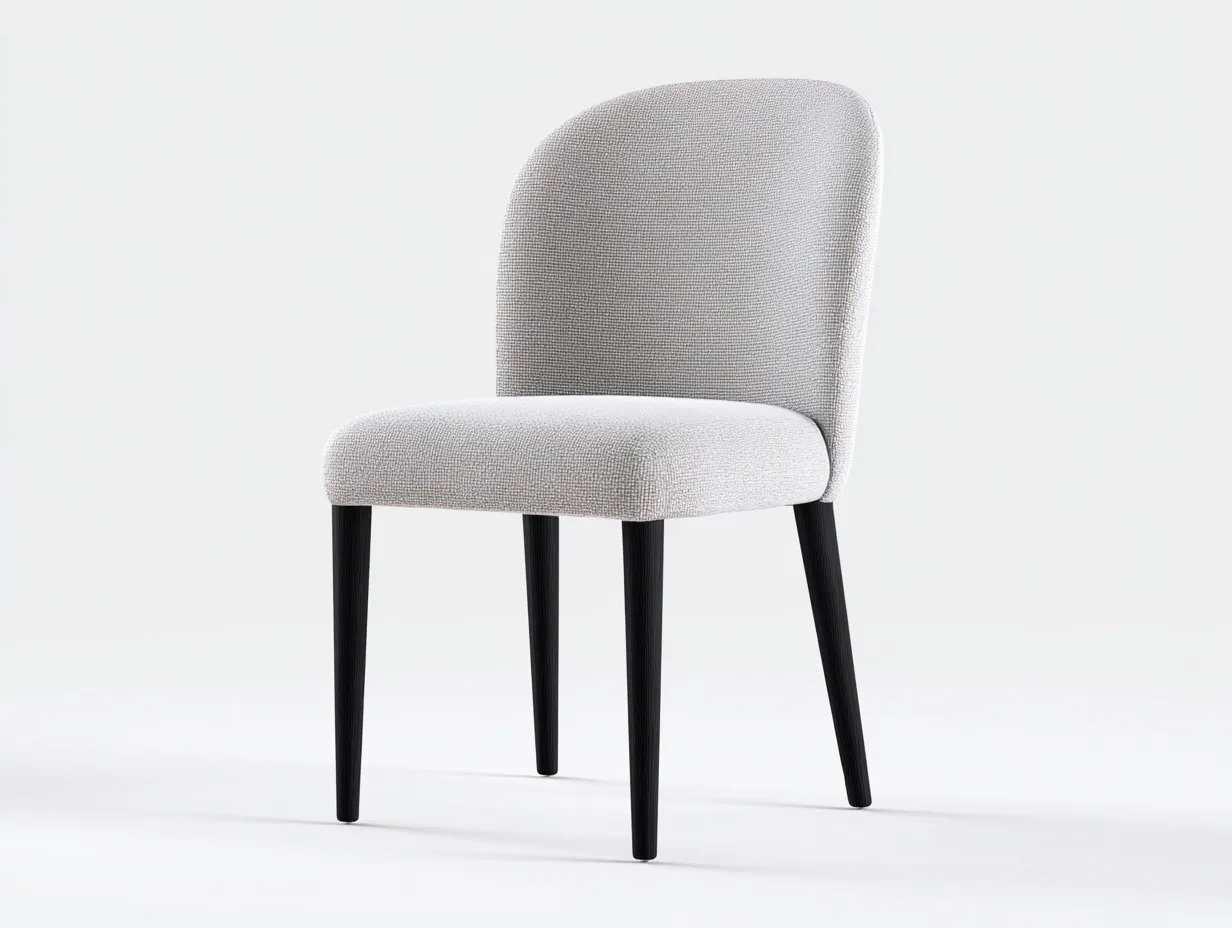 Silla de comedor 48x57x84 cm - tela - gris claro y negro - para comedor - con respaldo curvo moderno-Vilinzihome