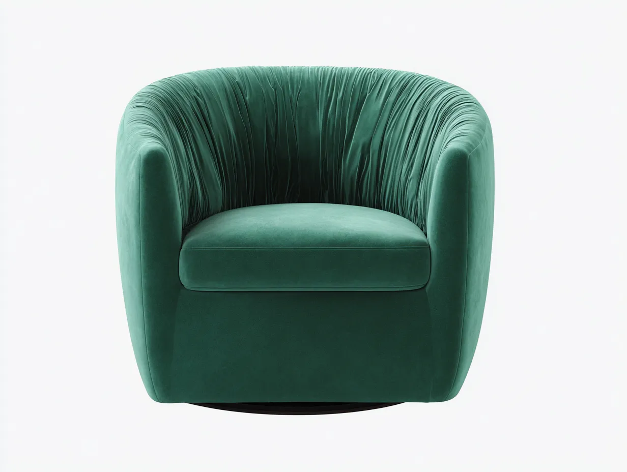 Sillón 88x82x80 cm - terciopelo verde agua - giratorio - para salón-Vilinzihome