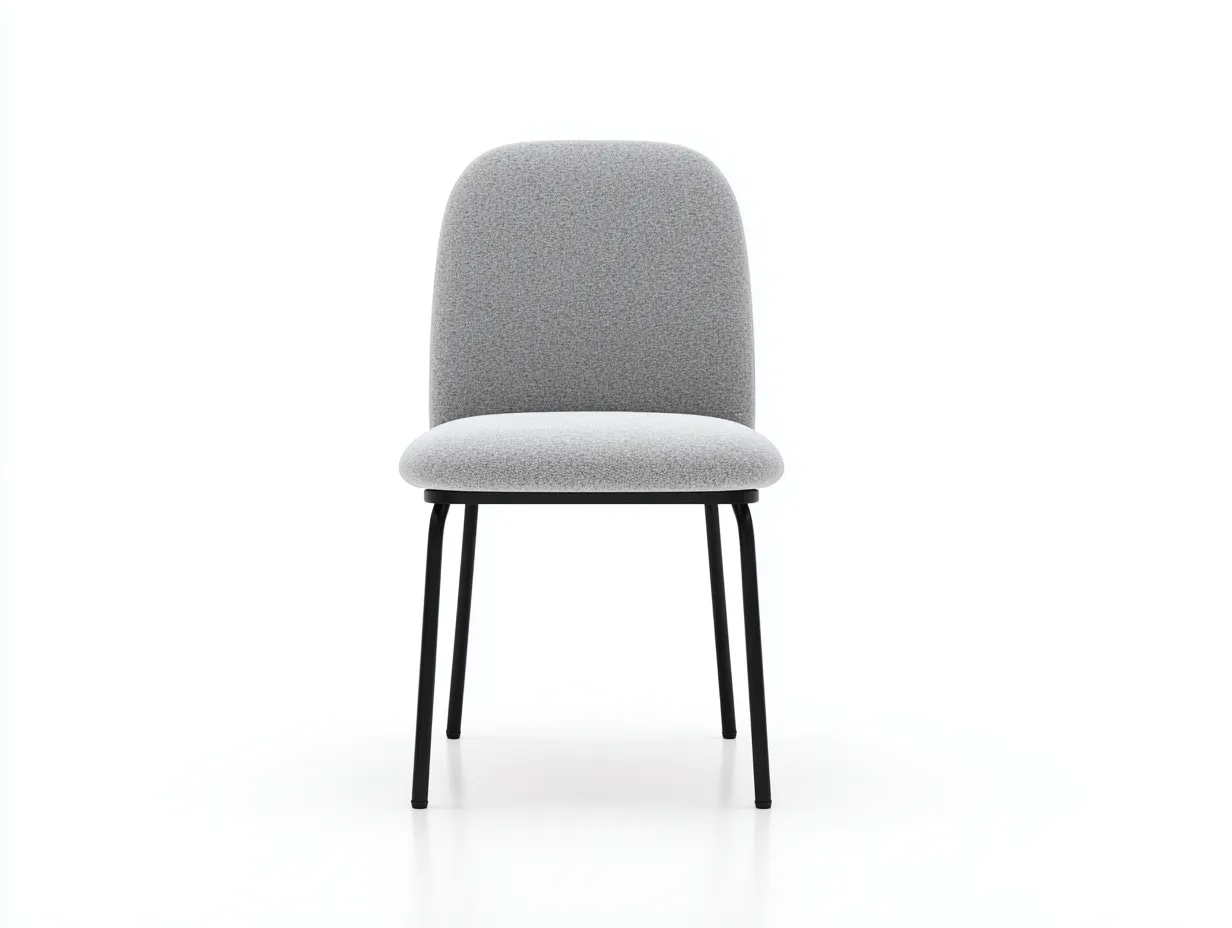 Silla de comedor 46x54x82 cm - tela y metal - gris claro y negro - para comedor - con respaldo compacto-Vilinzihome