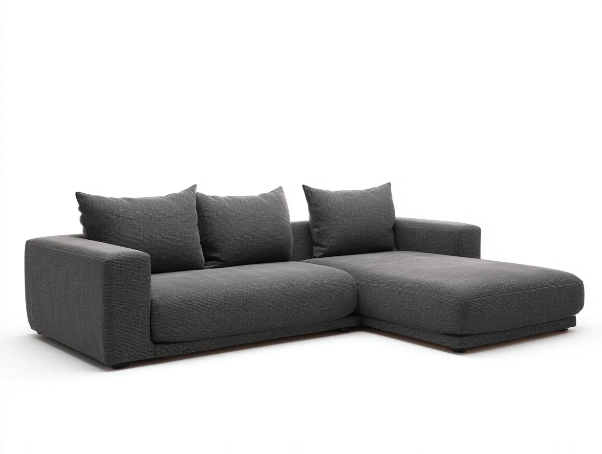 Sofá esquinero 272x168x78 cm - tejido gris antracita - asiento profundo de diseño moderno-Vilinzihome