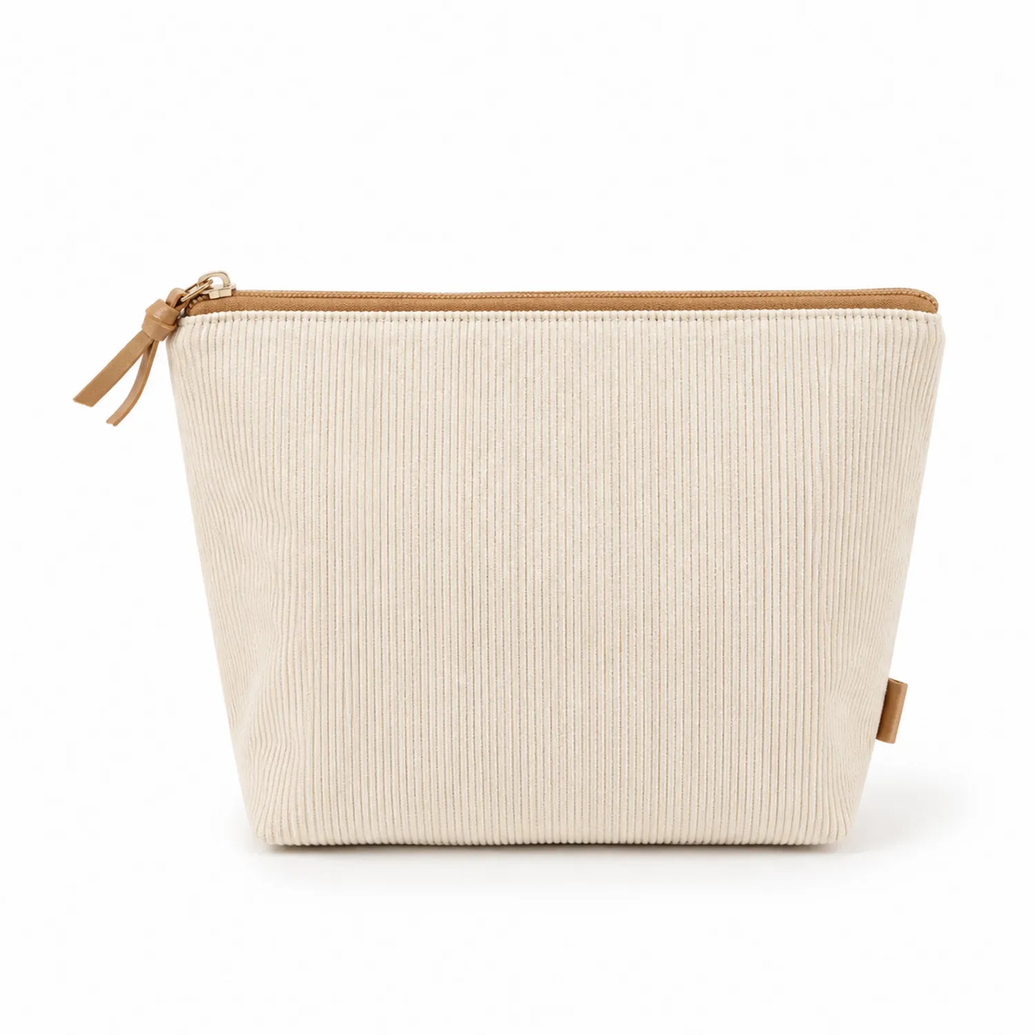Neceser Acanalado Beige con Cremallera
