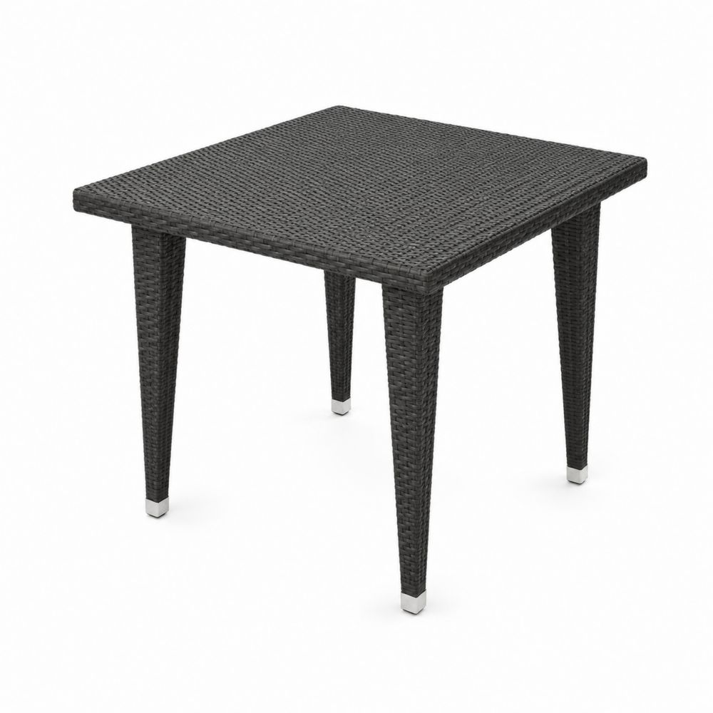 Mesa de Rattan PE Cuadrada de 90x90x75 cm Negra