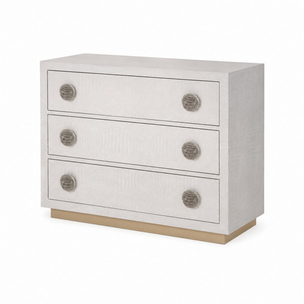 CÓmoda de MDF con 3 cajones 90x45x75 cm Blanco