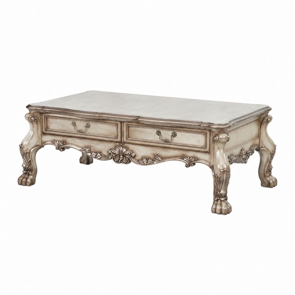 Mesa de centro de madera maciza beige 120x60x45 cm