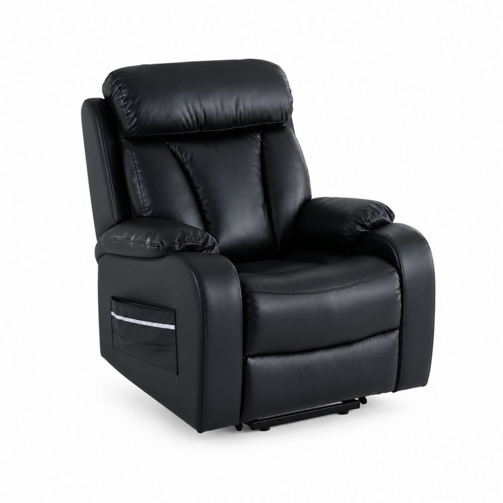 Sillón Reclinable de Piel Sintética Negra