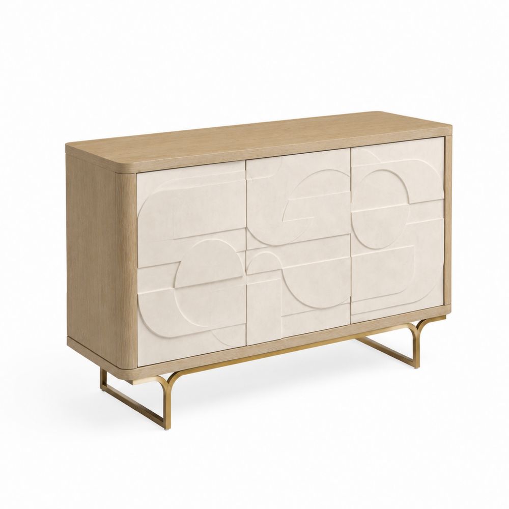 Aparador de Madera de Roble con Puertas de MDF